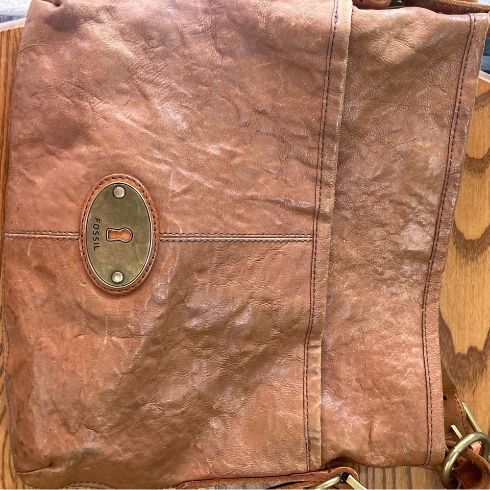 Fossil Tan Leather shoulder purse